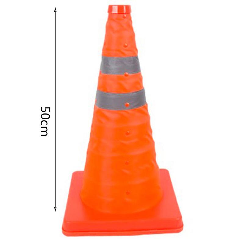 1PC 30CM/50CM Telescopic Traffic Cone Car Warning Sign Roadblock Reflective Cone Roadside Emergency Triangular Safety Signs zk30: 50CM