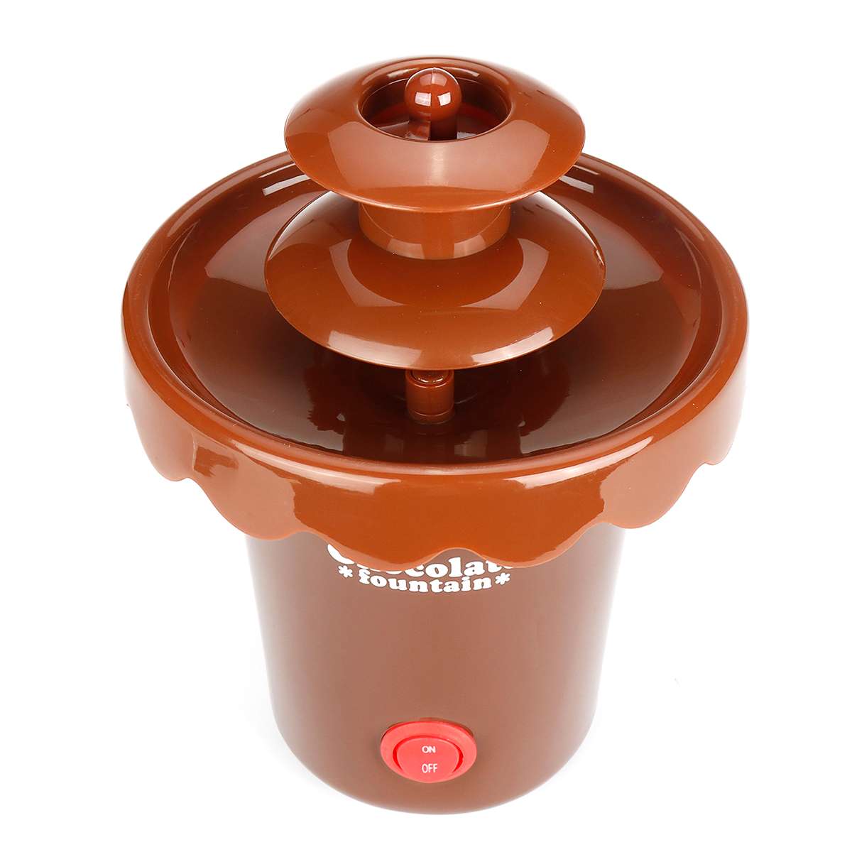 2 Tiers Mini Chocolate Fondue Fountain Party Waterfall Melting Machine for Fruits Marshmallows Cookies Cake Wedding Party