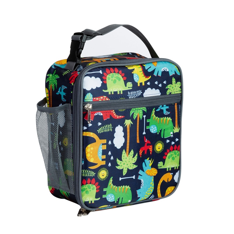 Heopono Portable BPA free Fitness Cool Box Boys Girls Children Thermal Lunch Box Kids Animal Printing School Insulated Lunch Bag: Navy Dinosaur bag / Standard Size