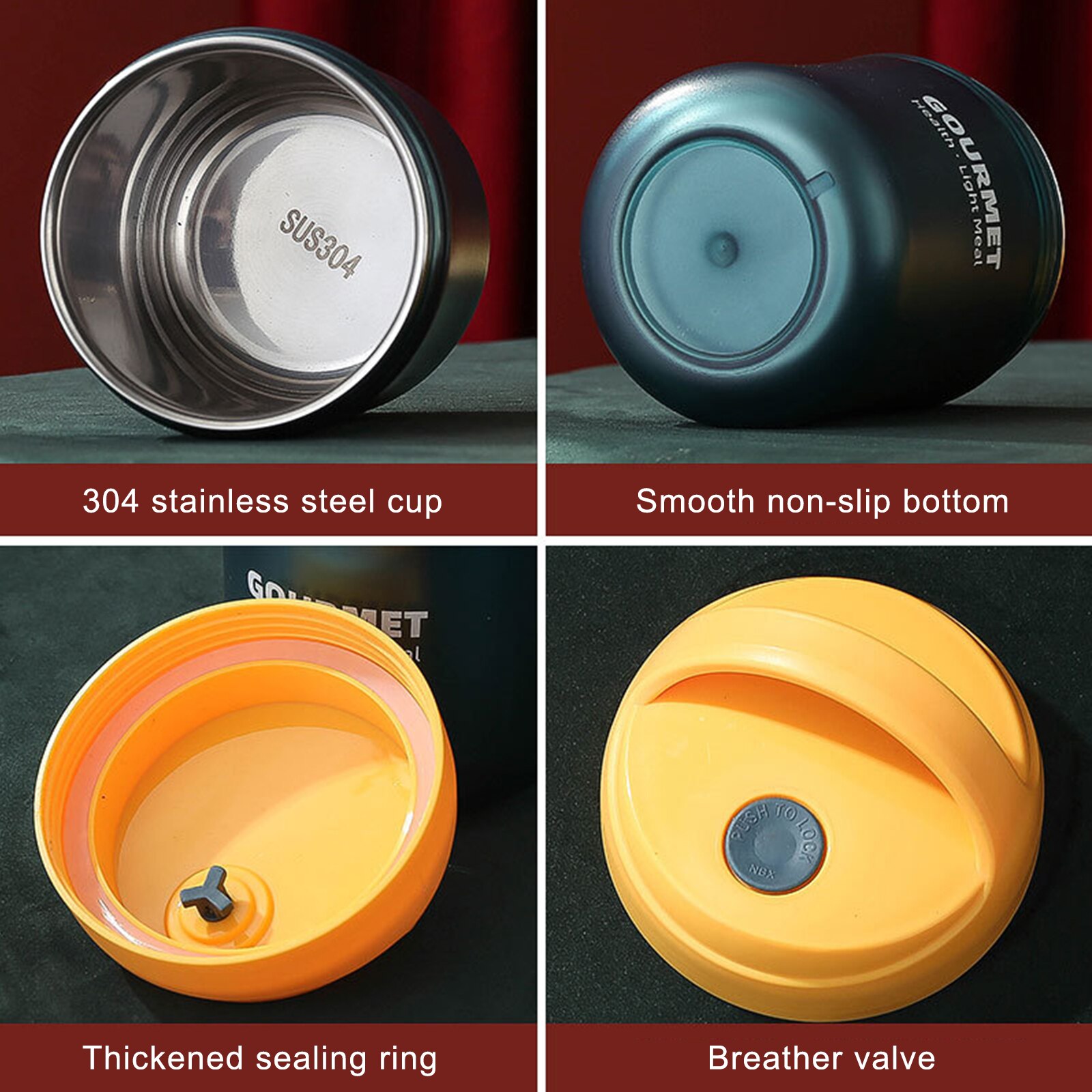 500ML Portable Stainless Steel Food Thermal Insulated Container Breakfast Lunchbox Leakproof Food Soup Thermal Cup Vacuum Flasks