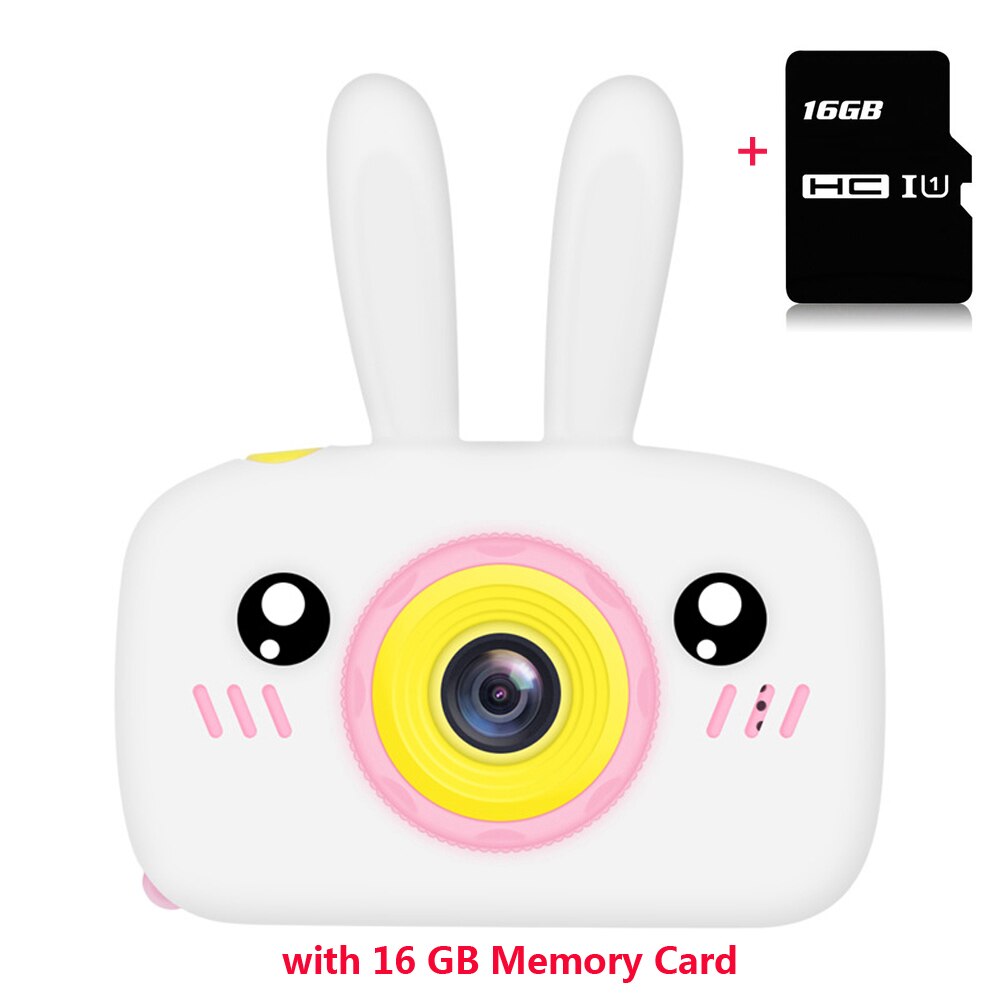 Kinderen Nemen Foto Smart Camera Full Hd 1080P Draagbare Digitale Video Camera 2 Inch Lcd-scherm Elektronische Speelgoed voor Kinderen: White 16GB Cards