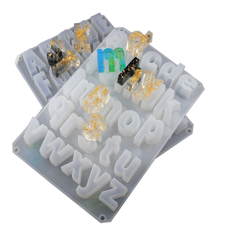 3D Alphabet Buchstaben Beton Silikon Formen Gips Nummer Hauptstadt Kleinbuchstaben bilden DIY Kuchen Harz Hause Dekorationen Werkzeuge