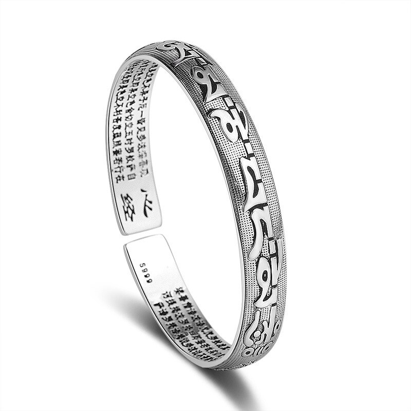vintage 925 sterling zilver Mannen en vrouwen manchet armband bangles viking indian sieraden Eenvoudige pulseira: 7