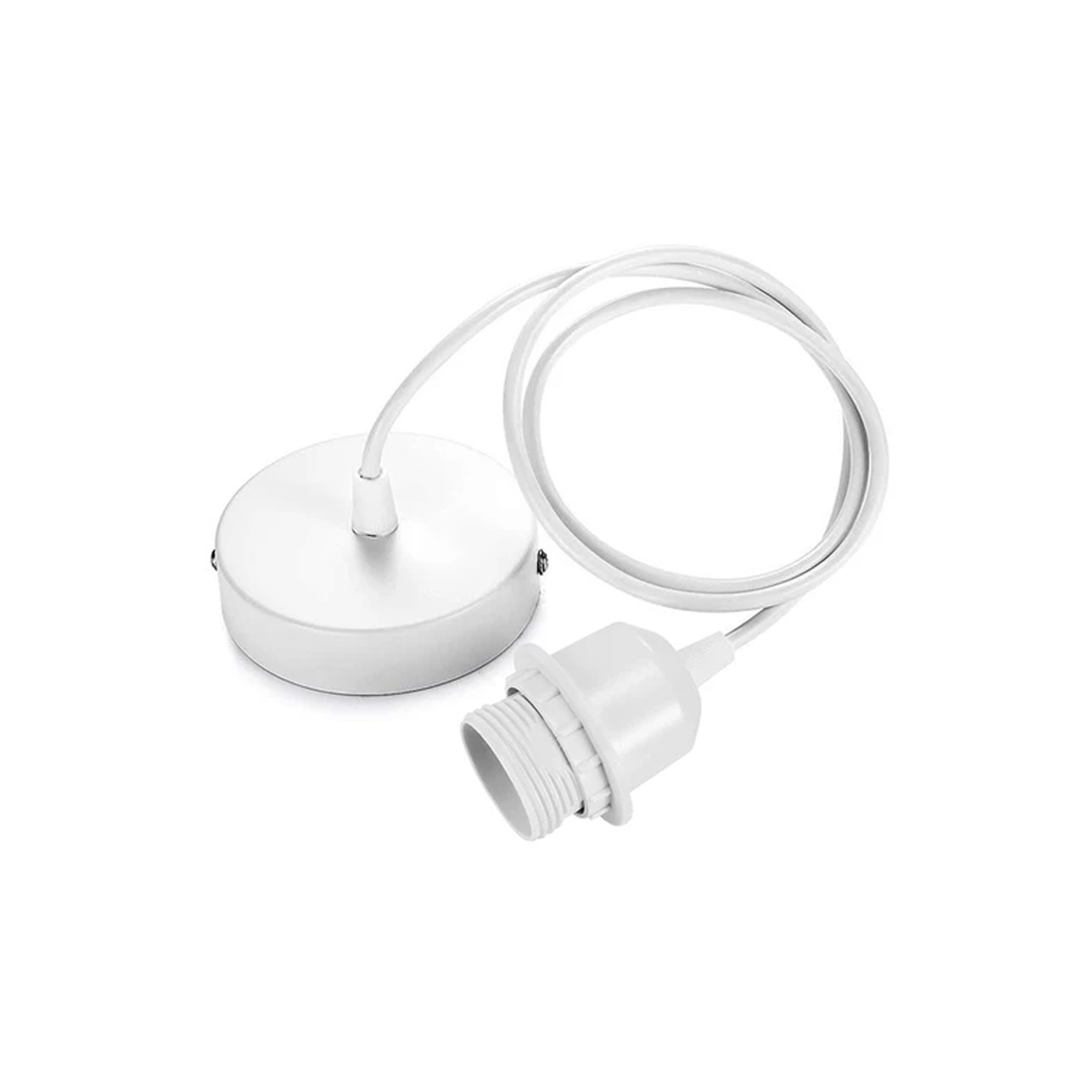 Extension Hanging Lantern Cord Cable E27 Socket With Ceiling Plate For Pendant Lighting Lamp Shade: WHITE / 2G11