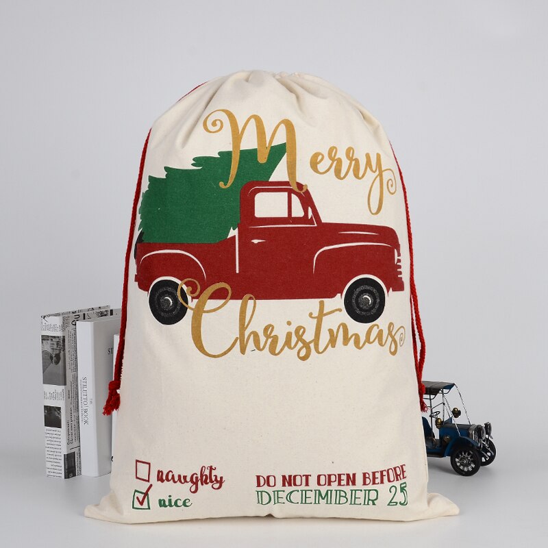 Bolsa de de Navidad, cordón de saco de Santa Claus, bolsa de algodón para almacenamiento de dulces, grande, Reino Unido: Verde claro