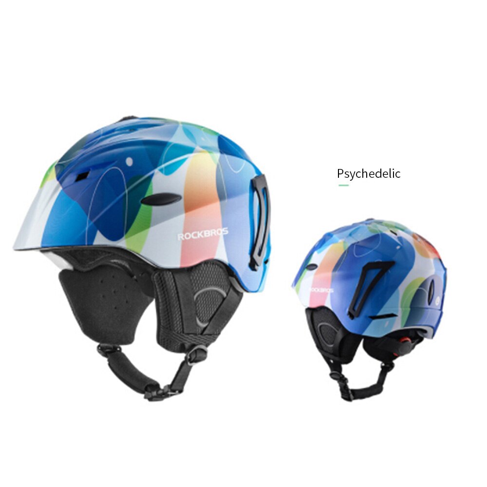 ROCKBROS Integrated Mold Ski Helmet Winter Warm Ultra Light Breathable Bike Helmet Riding Skiing Helmet Sports Safety Equipment: Multicolor / L(58-61CM)