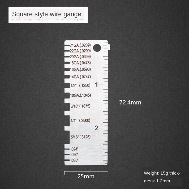 0-36 Ronde Awg Swg Wire Gauge Dikte Ruler Gauge Diameter Rvs Measurer Tool: rectangle