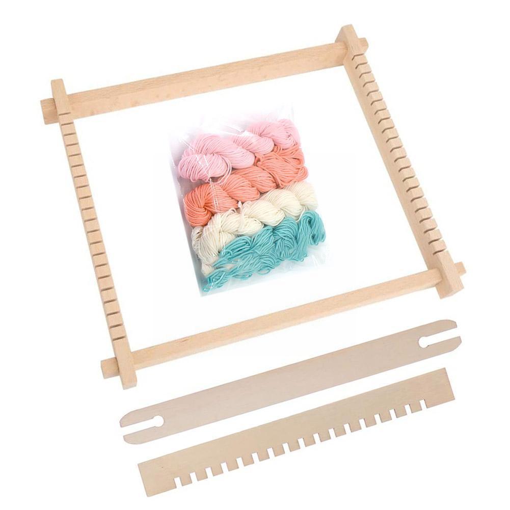 DIY Wood Woven Tapestry Mini Weaving Loom Starter Kit Tapestry Wooden Weaving Loom Multifunctional Loom Machine For Beginne V7H5