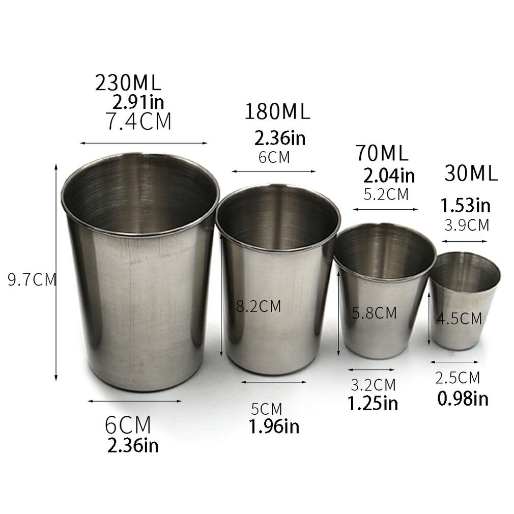 Stainless Steel Mouth Glass Spirit Glass Shatter-Resistant Children'S Water Glass White Wine Glass 30Ml50Ml180Ml320