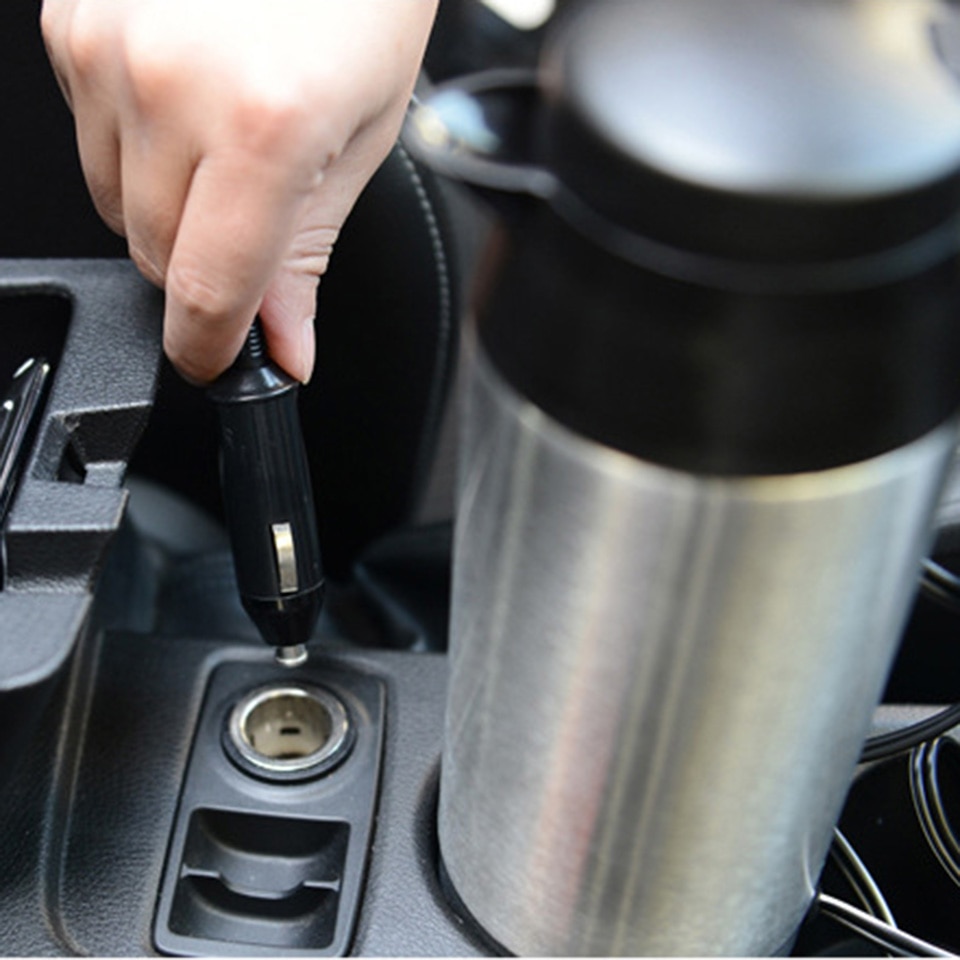 Auto Verwarming Cup Roestvrij Staal Cup Reiswaterkoker Voor Koffie Thee Verwarmde Mok Motor Water Draagbare Auto Cup accessoires