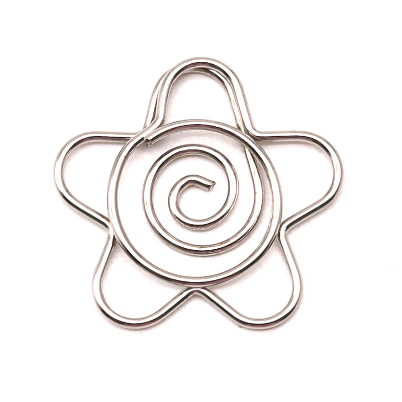 Plum Blossom Shaped Paper Clip Metal Special Paper Clips Office Paper Pins Stationery For School Supplies Office Accessories: Red