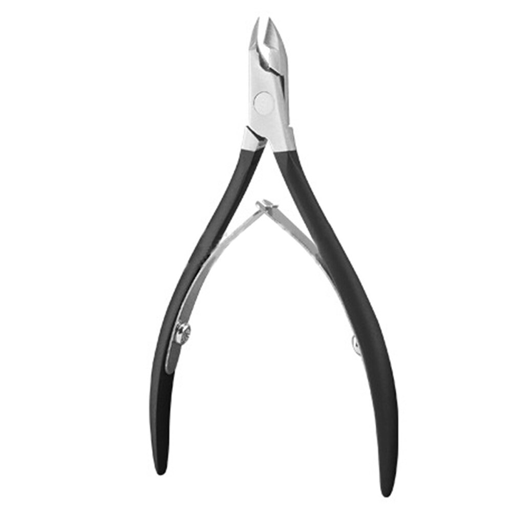 De acero inoxidable producto para eliminar la piel muerta cortador de uñas de Cuticle Remover tijera dedo del clavo del dedo del pie alicate para uñas de Gel polaco arte herramienta de maquillaje: Black
