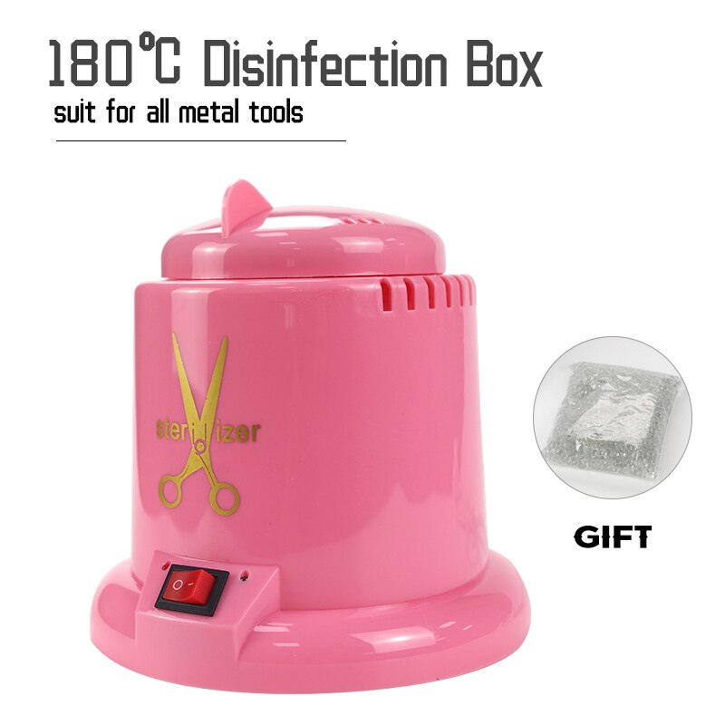 Sterilizer Tray Box Alcohol Disinfection Box Disinfector Manicure Implement ToolAlcohol Disinfection Box Salon Nail Metal Tools: Pink Sterilizer