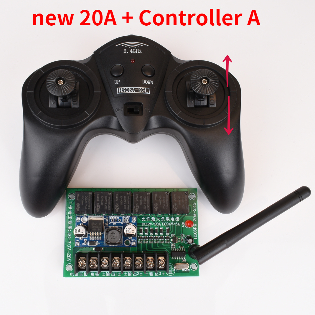 2.4G Transmitter 6CH Remote Controller DC 6V-15V Large Power Receiver Radio System for DIY RC Boat Cars Wireless Controlling