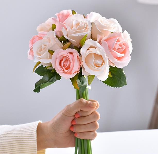 12 roses bouquet simulation wedding flower living room decoration flower flower arrangement home furnishings