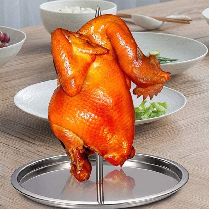 Estante Vertical para asar carne, utensilio para asar a la parrilla, ideal para carne, pollo, carnes, accesorios para ahumar cerveza