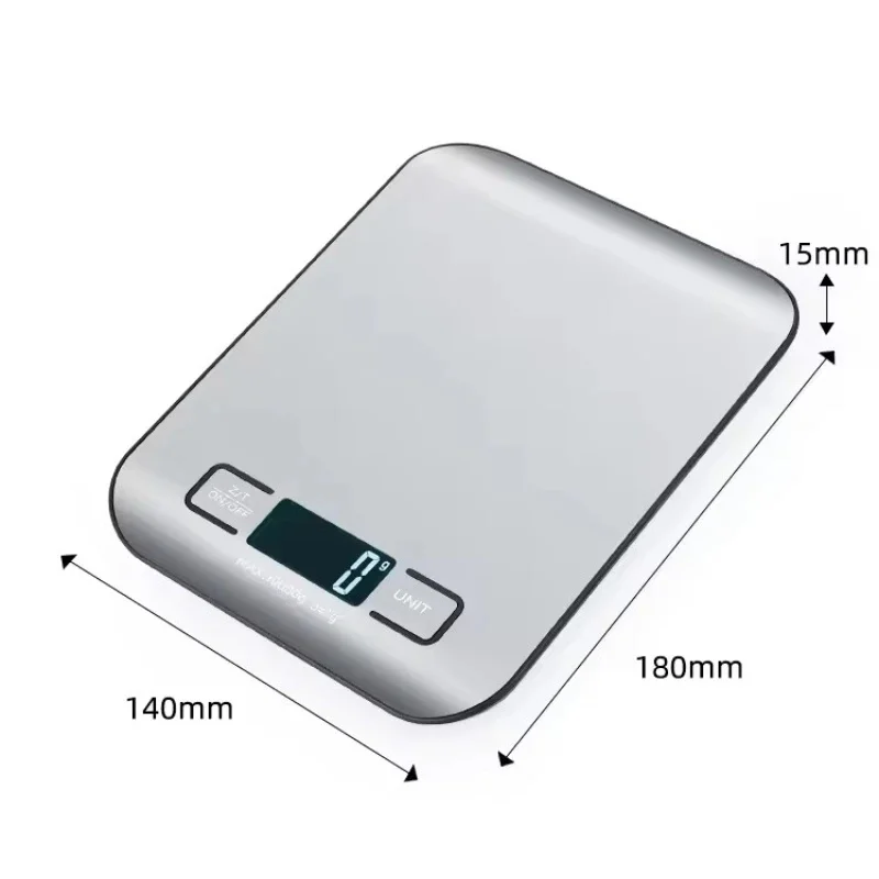 Rustfritt stål panel elektronisk vekt digital kjøkkenvekt led-skjerm 5kg/1g hjem smykker mat snacks veiing bakeverktøy: 10kg