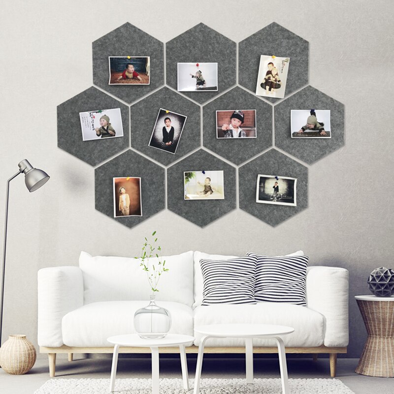 10 stk filt hexagon bokstav oppslagstavle fotodisplay gjør-det-selv-kunst hjemmekontorplanlegger planleggingstavle veggdekorasjon memoholder