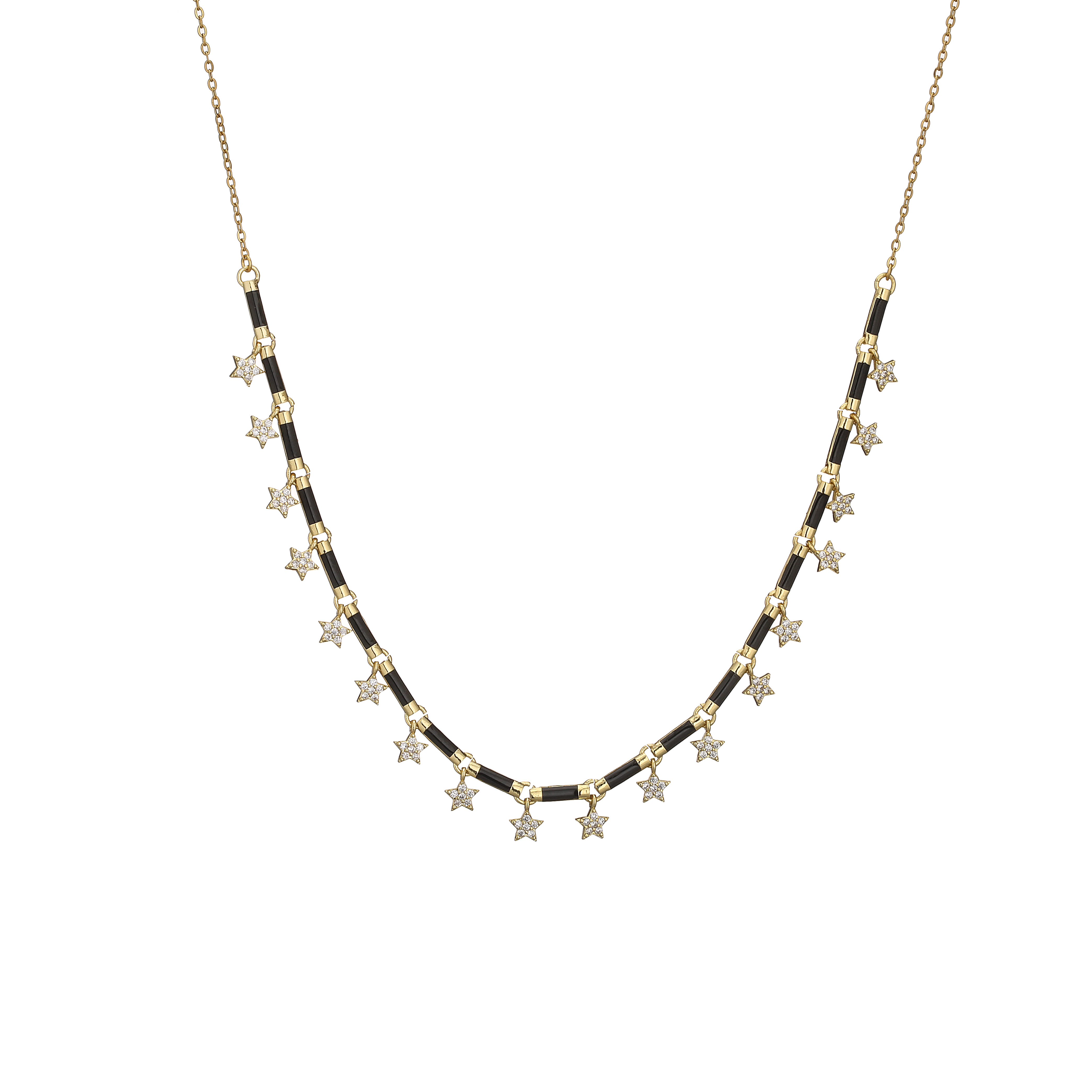 HECHENG, collier ras du cou à pampilles en émail coloré plaqué or 18 carats, collier à breloques étoile rectangulaire pour femmes: Couleur or pur