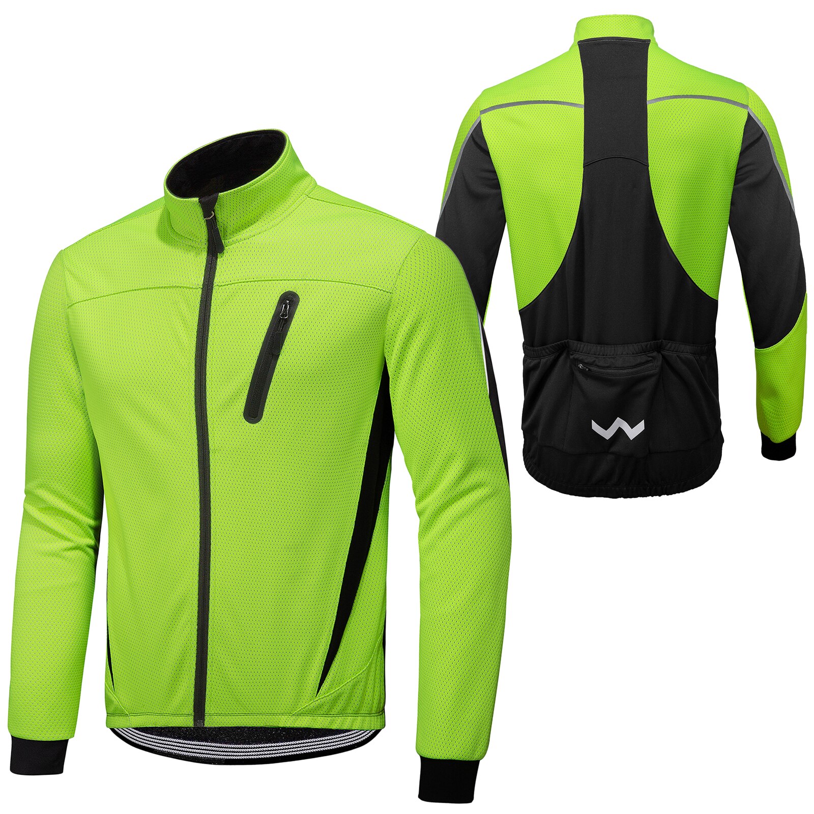 Winter Cycling Jacket Waterproof jacket men Windproof Thermal Fleece Jacket Coat Bicycle Running Riding Light-reflecting jacket
