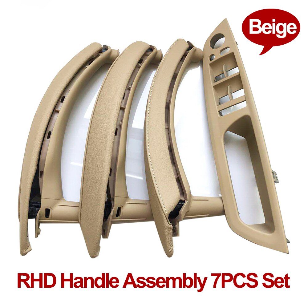 RHD Right Hand Driver Interior Door Armrest Leather Pull Handle Full Set For BMW X5 X6 E70 E71 E72 2007