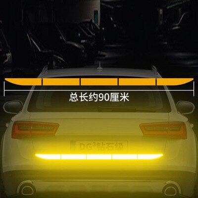 Car Sticker Reflective Warning Safety Tape Anti Collision Warning Reflective Sticker For Automobile Trunk: YELLOW