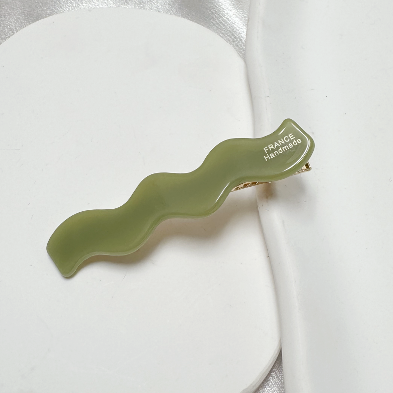 6.5cm lange alligatorer ,  y2k hårpynt til piger og kvinder, acetat hårnåle, koreanske bølgeformede hårspænder på siden.: Sølv