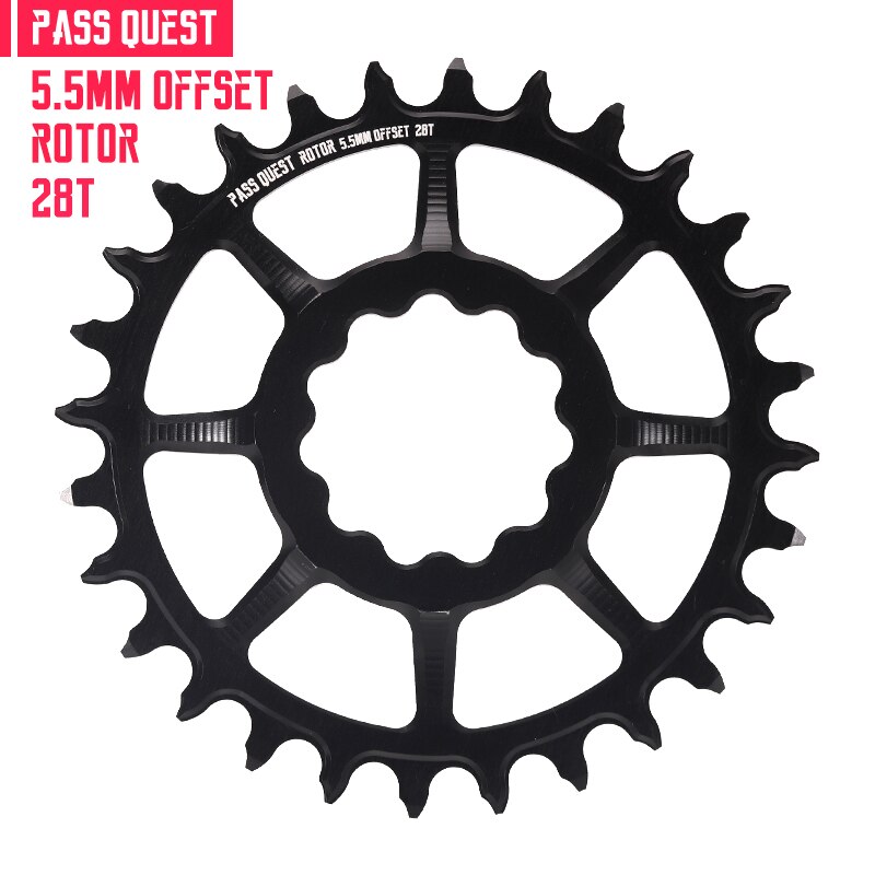 Pass Quest 5.5Mm Offset Kettingblad Crank Rotor Speciale Kettingblad Positieve En Negatieve Tanden Kan Niet Chain Eagle: Round 28T