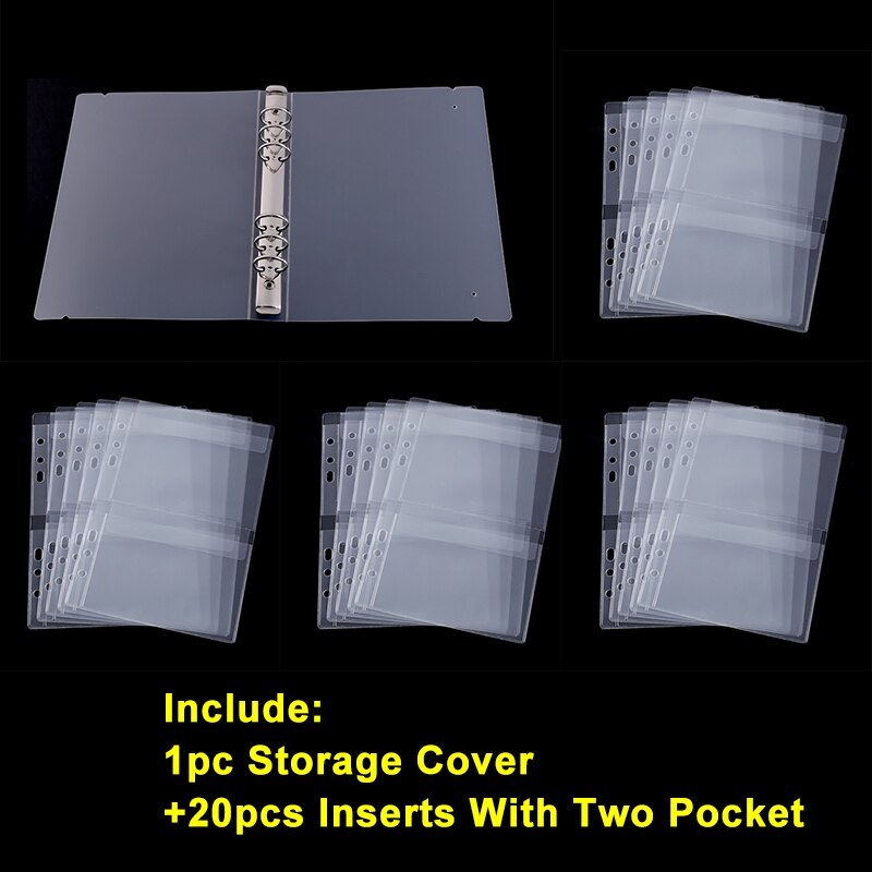 1/2/3/4 Pockets Dies and Stamp Storage Folder Scrapbook Die Cut Storage Binder For Card Documents Photo Postcard Holders: 5