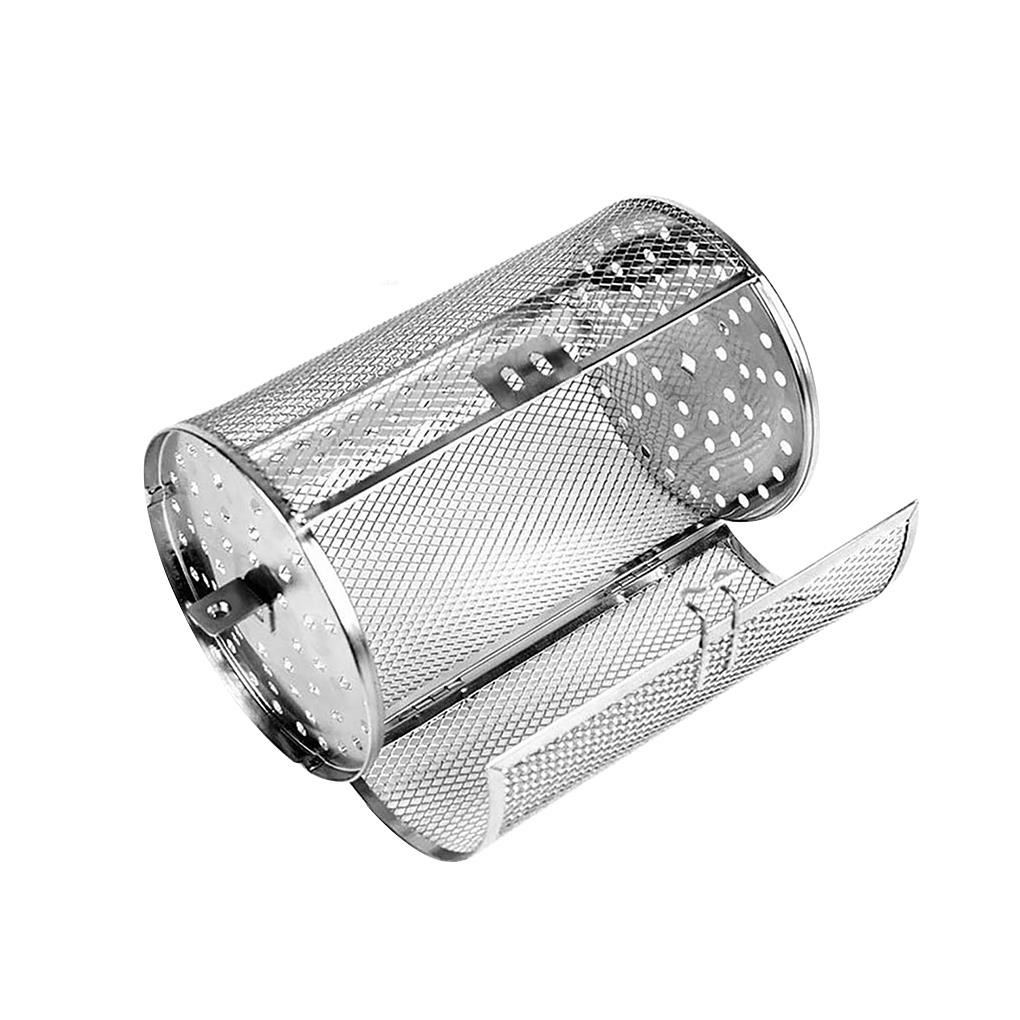 Grill Roaster Drum Stainless Steel 360 Rotating BBQ Baking Roaster Drum Rotisserie Grill Tool Oven Basket For Roasting Baking: 12x23cm