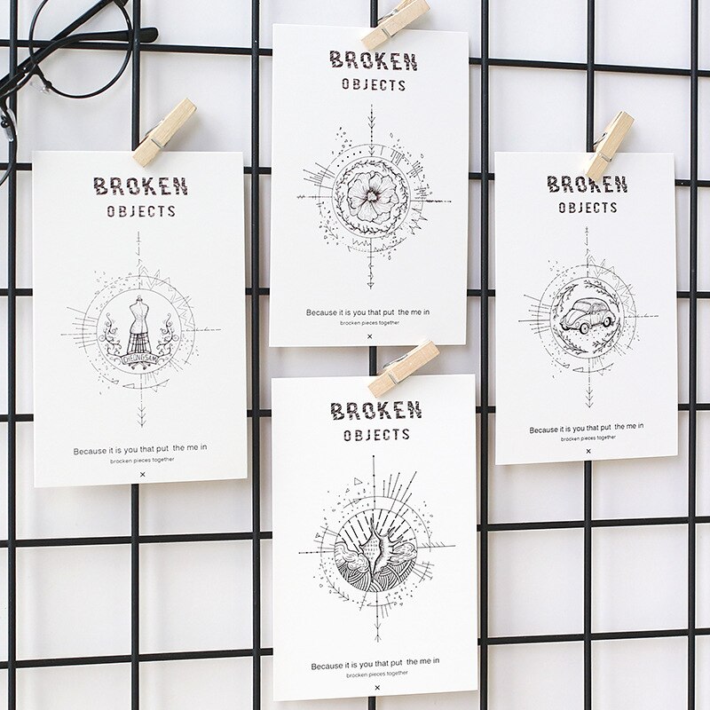 30 Pcs/Set Broken Objects Postcard /Greeting Card/Message Card/Christmas and Year