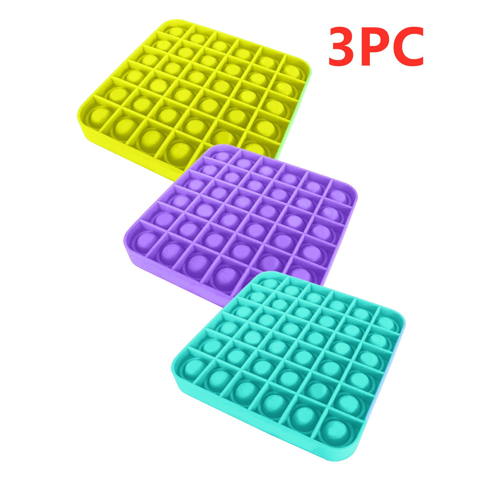 Push Bubble Fidget zabawka sensoryczna autyzm specjalne potrzeby Stress Reliever pomaga złagodzić stres i zwiększyć ostrość miękkie wycisnąć Toy2021: Multicolor-A