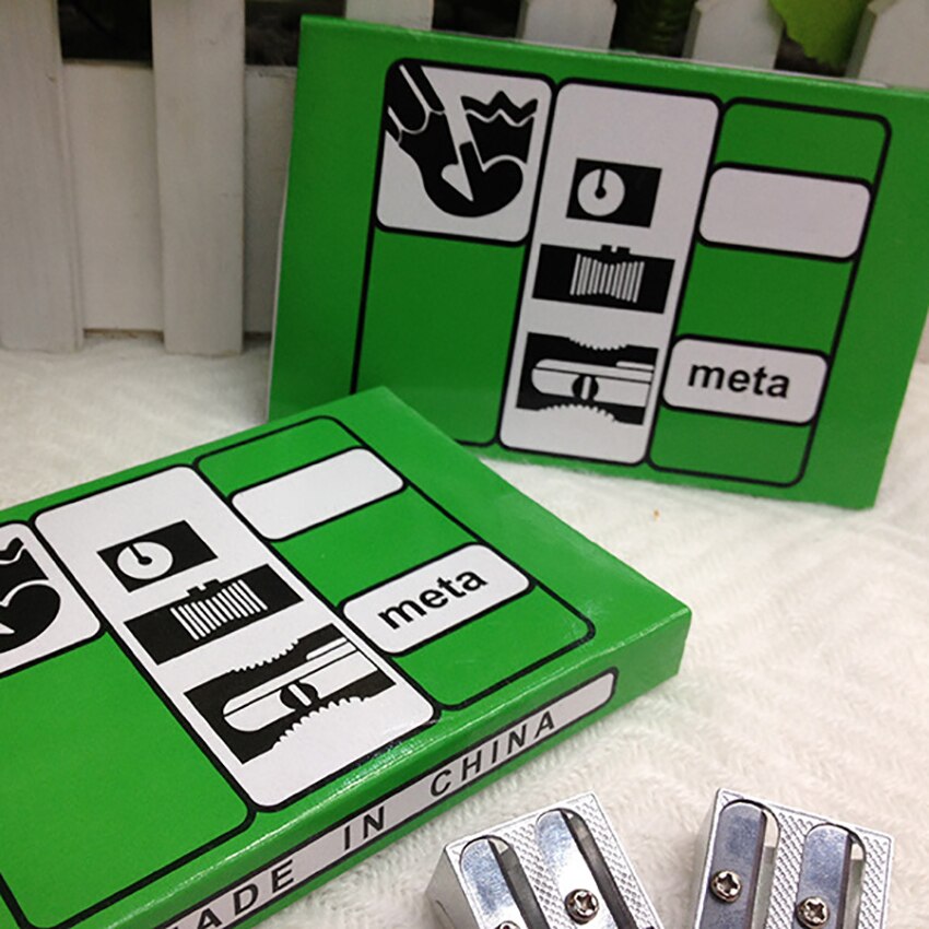 1PC Aluminum Pencil Sharpener Double Holes Beveled Metal Pencil Sharpener Manual Pencil Sharpener Student Supplies