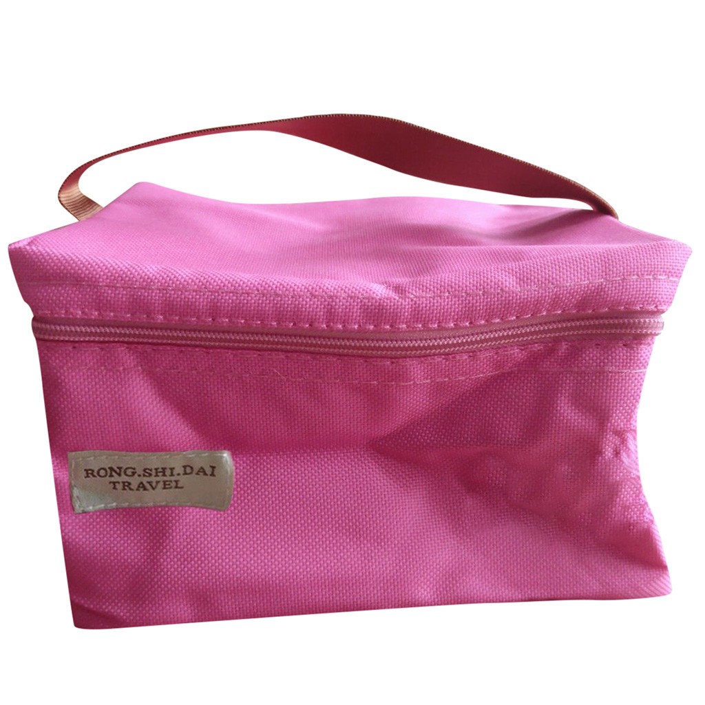 Opvouwbare Grote Koeltas Draagbare Voedsel Taart Geïsoleerde Zak Aluminiumfolie Thermische Doos Waterdicht Pak Ijs Lunchbox Levering Tote: Hot Pink