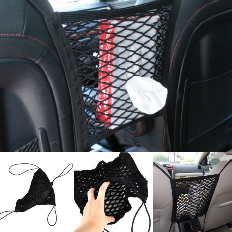 Universele Elastische Auto Voertuigen Mesh Bagagenet Kofferbak Tas Tussen Organizer Seat Terug Storage Bagage Holder Pocket Auto Styling
