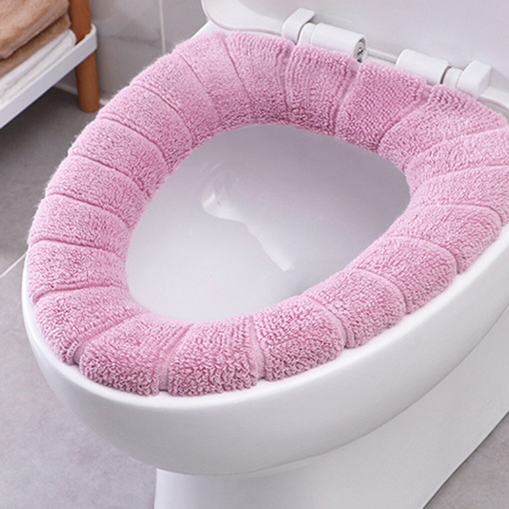 Comfortable Velvet Coral Bathroom Seat Cover Winte... – Grandado