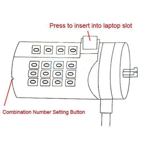 10PCS Laptop Security Lock with 4 Digit Combination Passcode for Kensington Slot Security Anti-Theft