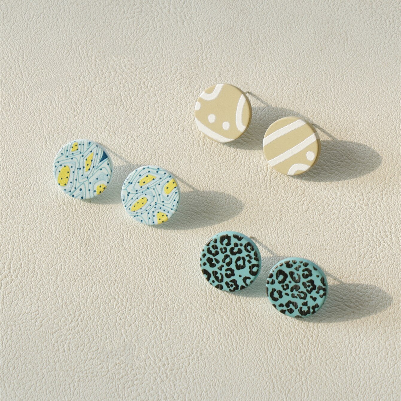 Ice Cream Acrylic Stud Earrings Geometric Sweet Spring Summer Dangle Earrings Trendy Jewelry Birthday: Green Leopard