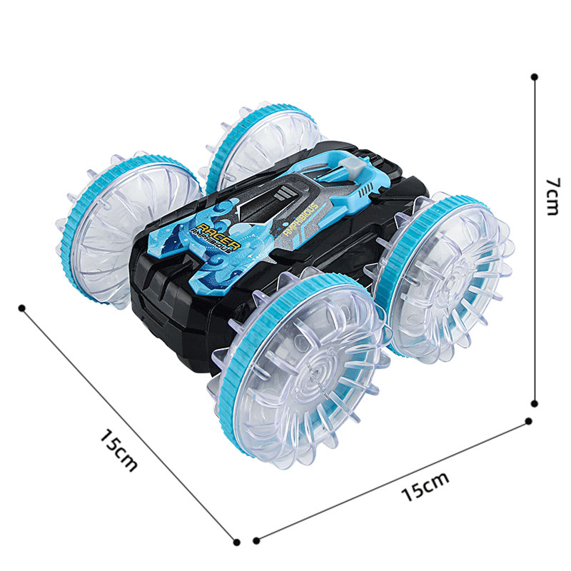 Voiture amphibie télécommandée RC, voiture de cascade, véhicule Double face, roue de dérive légère, jouets d'extérieur pour garçons et enfants