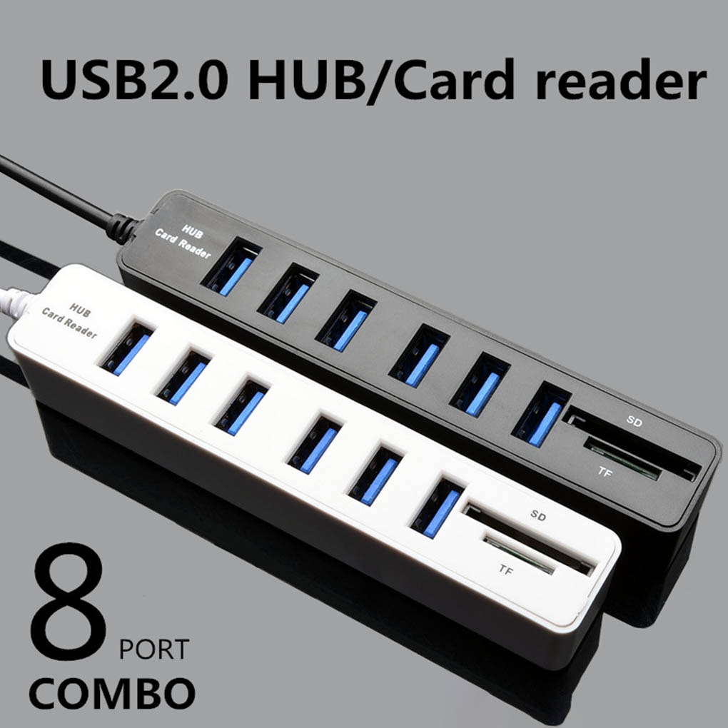 8 Ports 2.0 HUB SD/TF Memory Card Reader Splitter ... – Vicedeal