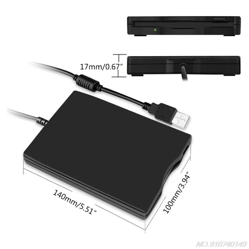Portátil de 3,5 pulgadas USB Floppy Disk Drive 1,44 MB externa disquete FDD para ordenador portátil Notebook PC D18 20 . Exclusivo.