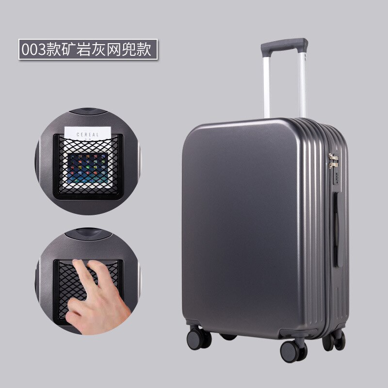 De Mode Universele Wiel Unisex Rits Trolley Case Krasbestendig Koffer Cabine Kofferbak Matte Effen Kleur: 005 Meteorite