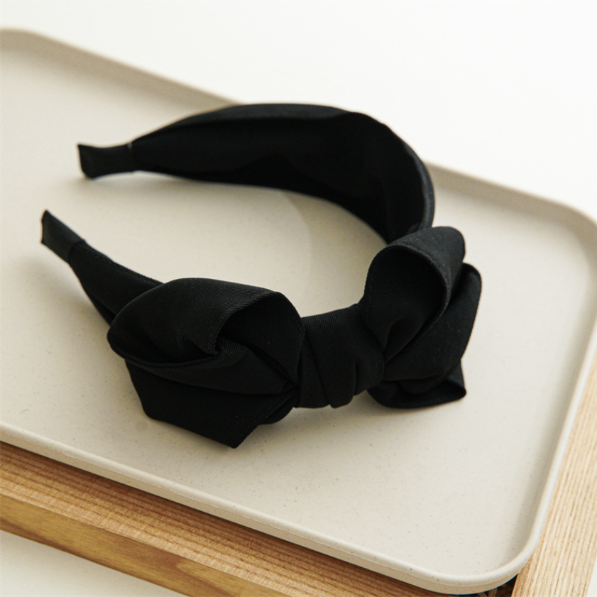 Diadema con lazo multicapa de lado grande para mujer y niña, diadema plisada de tela ancha, accesorios para el cabello para lavado de maquillaje y cara: YELLOW