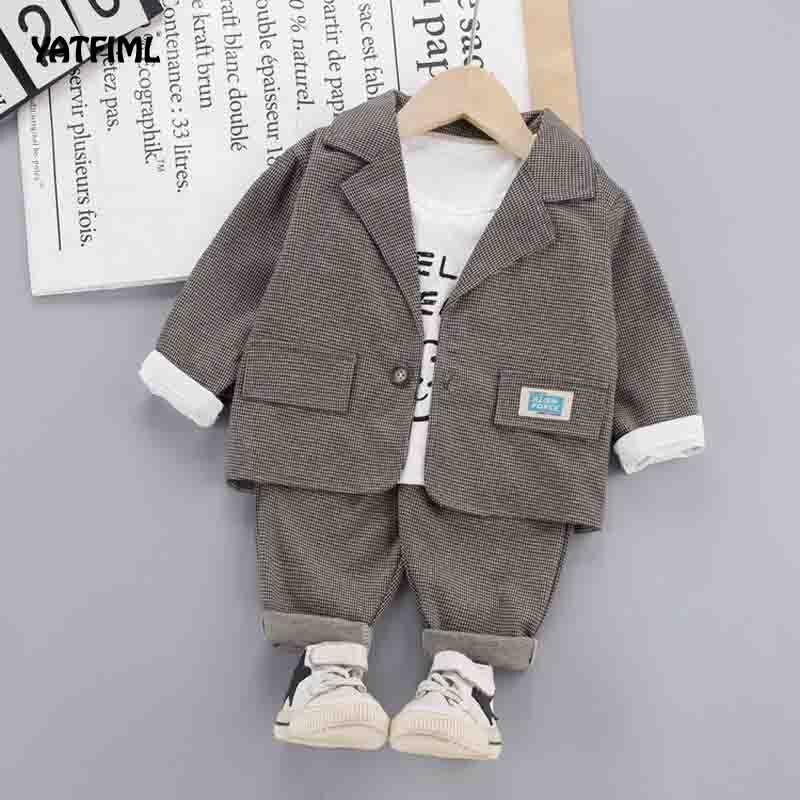 Enfants robe pour garçons enfants vêtements bébé garçons vêtements ensemble enfant en bas âge garçon vêtements tenue bébé garçon costume mariage robes de fête d'anniversaire: brown / 3T