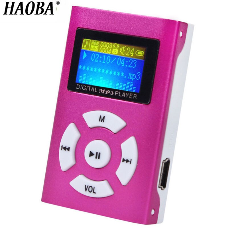 MP3 Speler met Scherm Ondersteuning TF Card High-Definition Geluidskwaliteit Output Muziek MP3 Speler: PINK