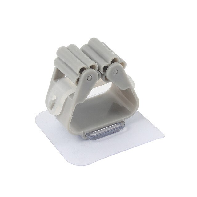 Adhesive Multi-Purpose Hooks Wall Mounted Mop Organizer Holder RackBrush Broom Hanger Hook Kitchen Bathroom Strong Hooks: B-gray-6X6cm