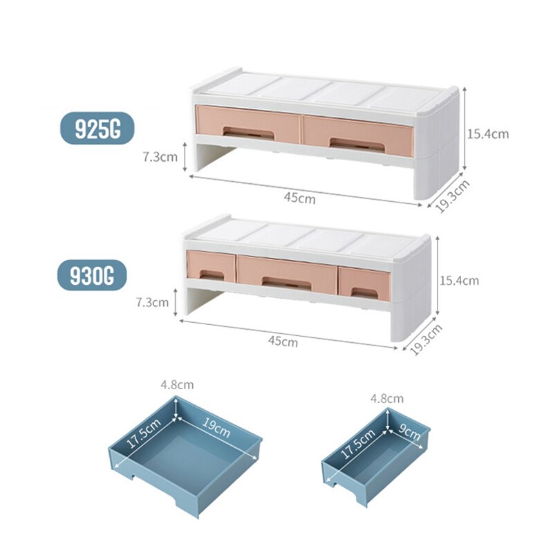 Monitor Holder Riser Stand Multi-function Laptop-Stand Desktop Holder Stand With 3 Drawer Storage Box For Home Office Organizer