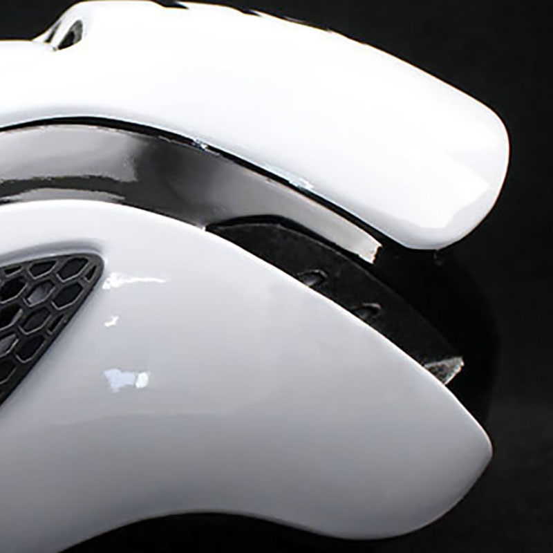 Casco de bicicleta Aero TT de 300g, casco de seguridad para deportes de bicicleta de carretera, casco de prueba de tiempo en molde para carreras para hombres: M / Blanco