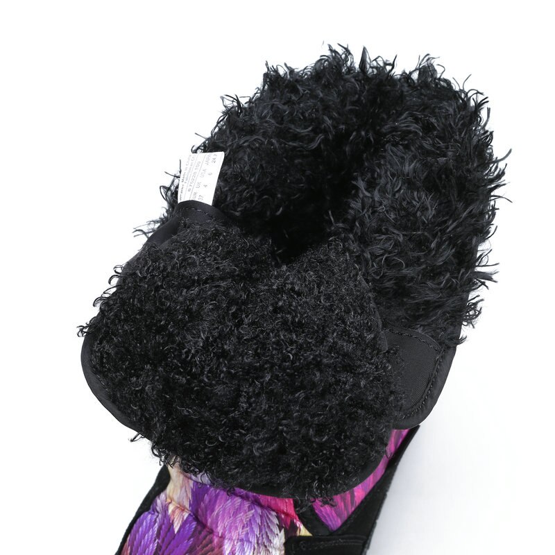 Waterproof winter warm boots women snowboot colourful nice look big size black fur lace up Brand