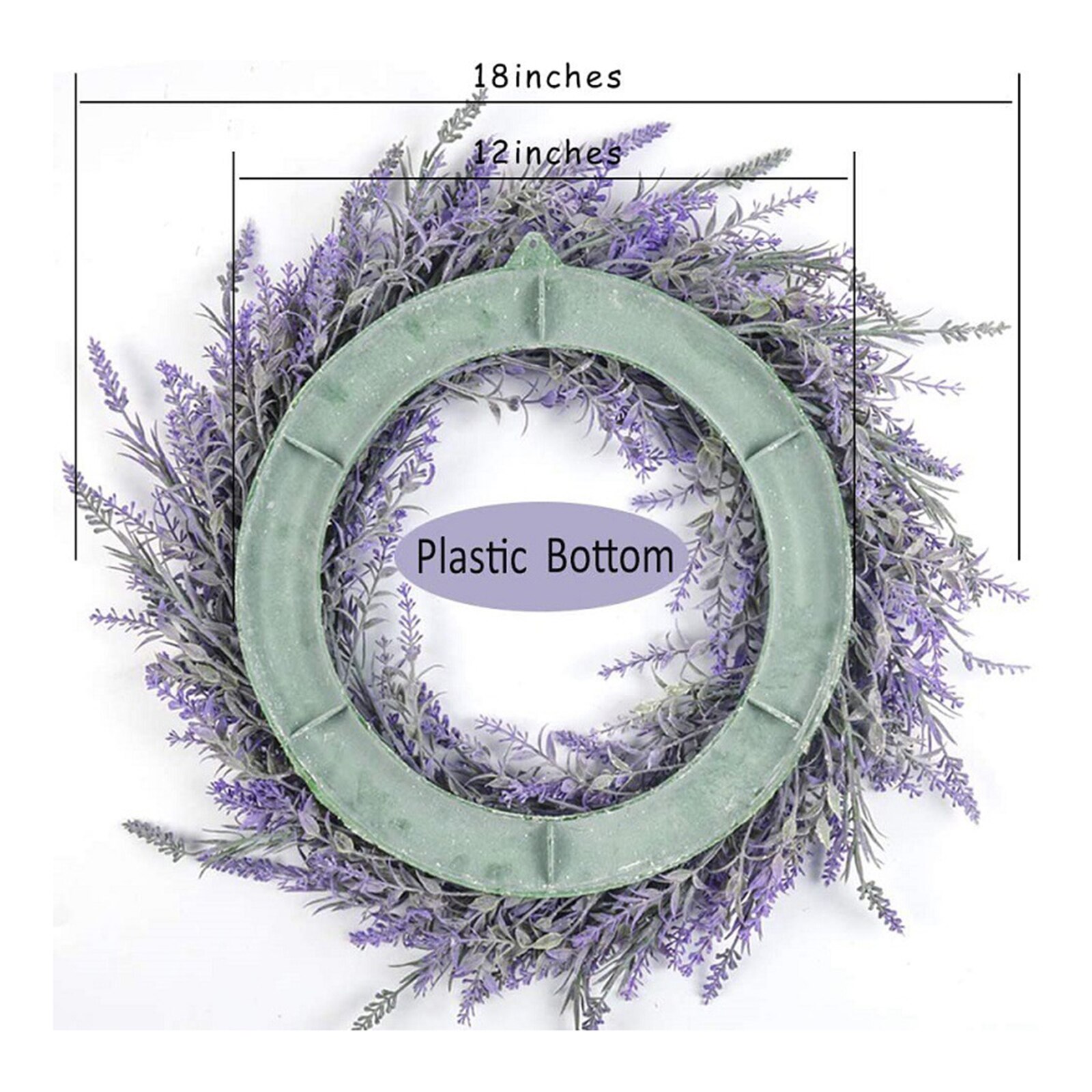 Large Lavender Wreath Base Wreath Flower Farmhouse Garland Wreath Front Door Wall Hanging for Wedding Wreath Home Decor